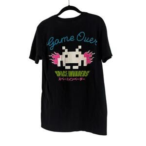 Space Invaders Black Short Sleeve T Shirt Size M Unisex Atari Games